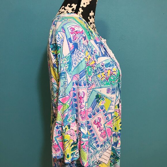 Lilly Pulitzer Wish You Were Here Crochet Print Woman's Dress Size Medium M 2020 - Picture 6 of 13